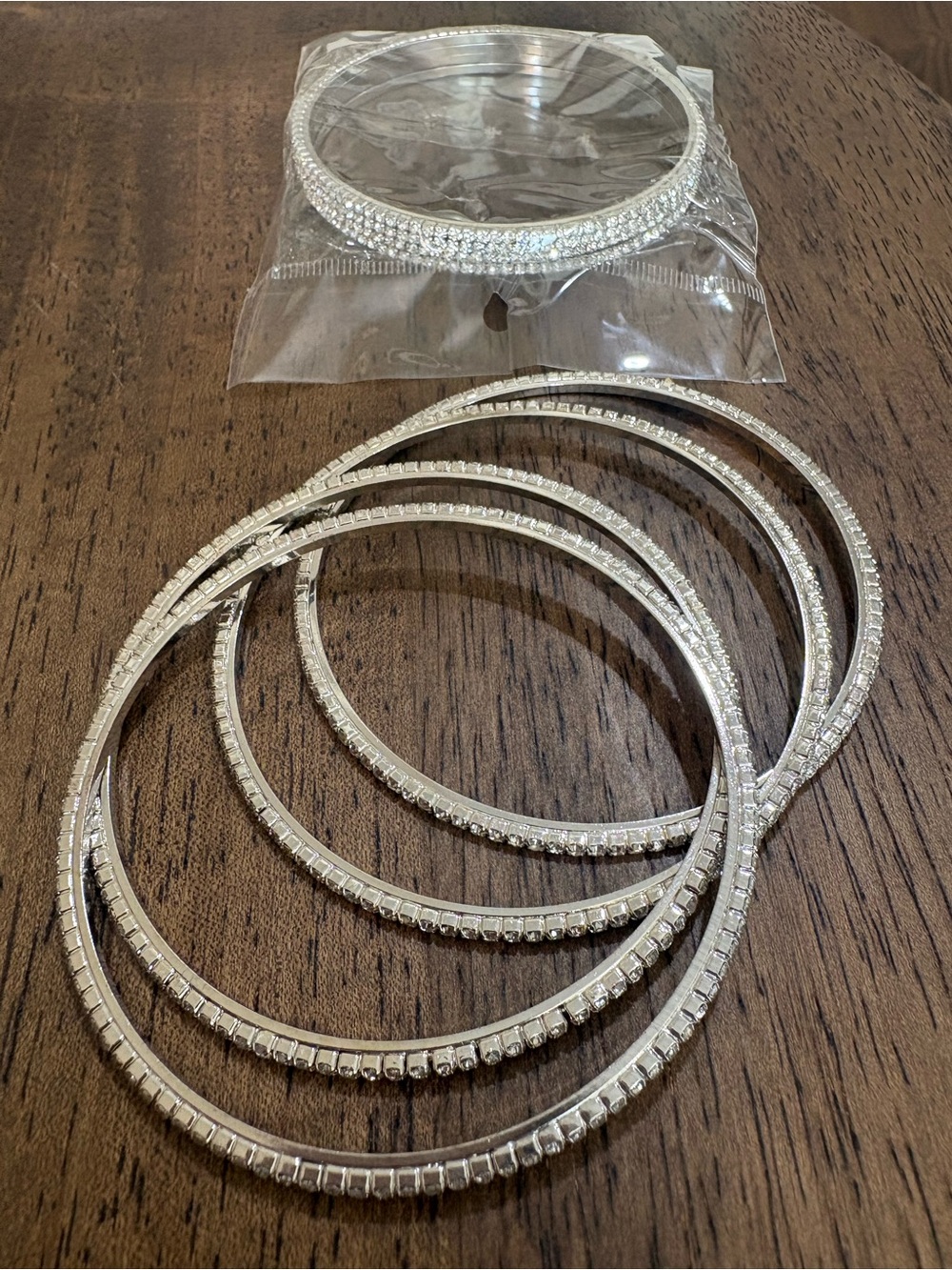 ⭐️ Cara NY Silver Crystal Bangle Set